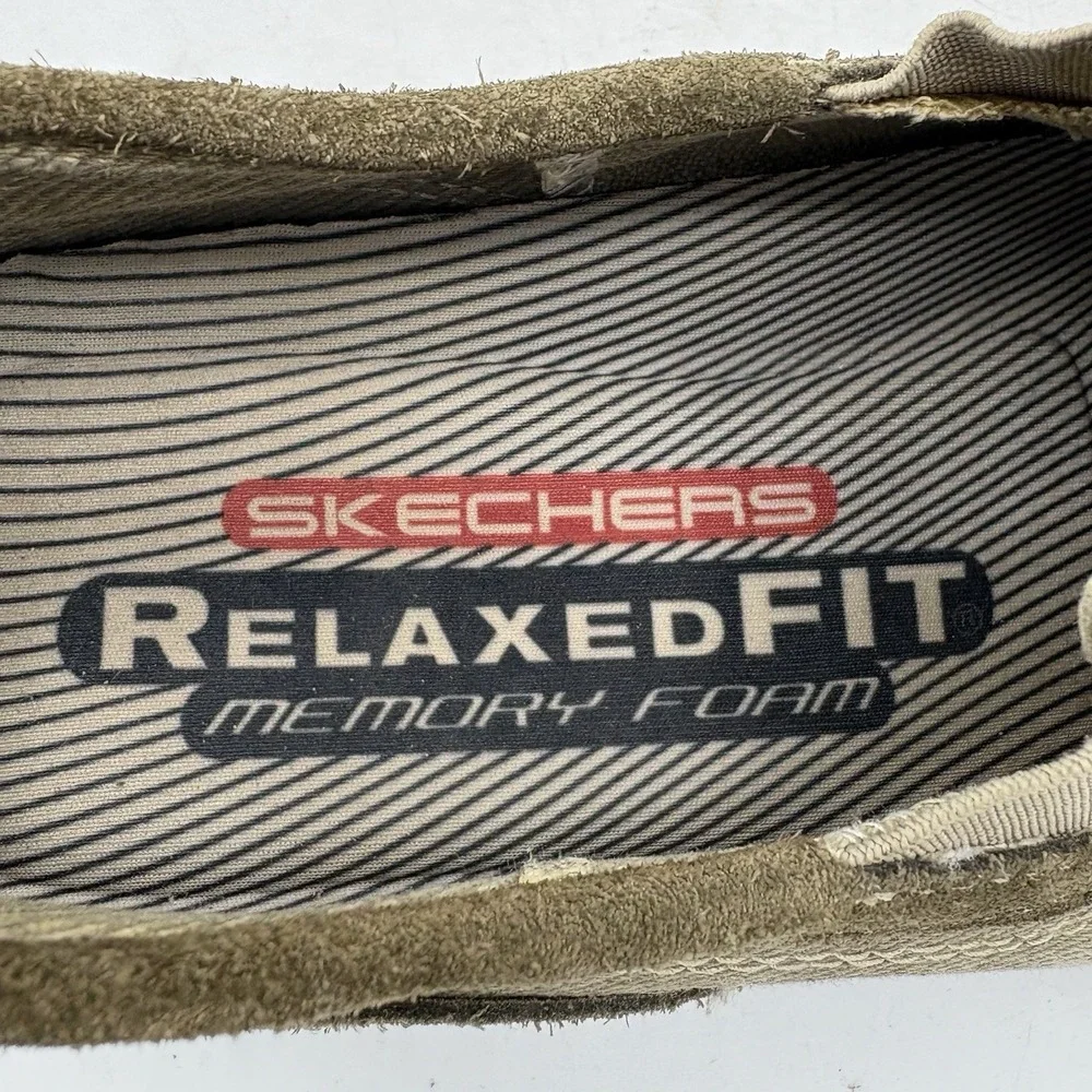 Skechers‎ Boat Shoes Mens Size 9 Melvin 63820 Taupe Brown Relaxed Fit Slip On